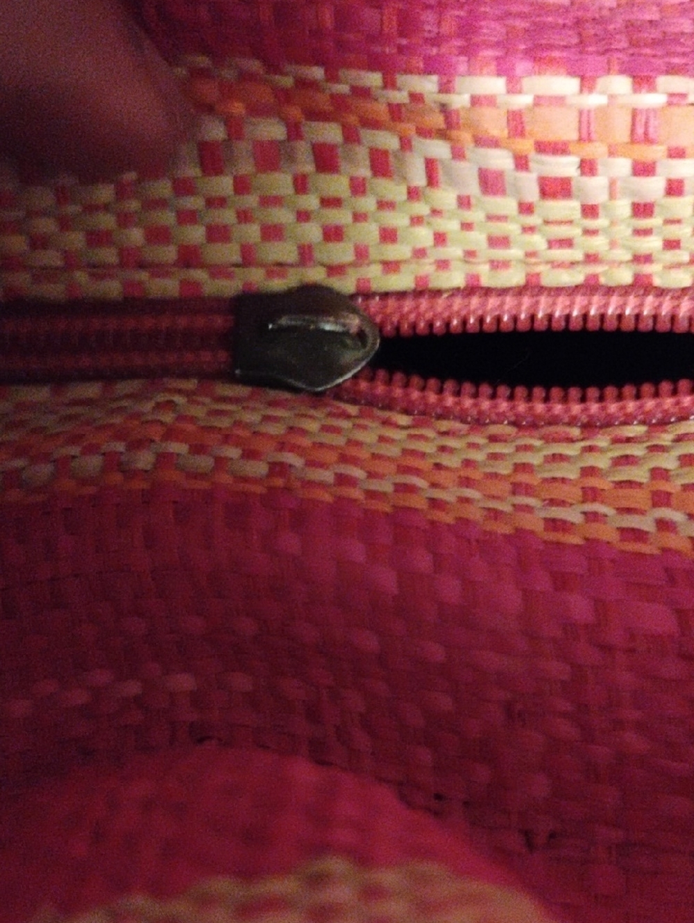 Colorful Striped Woven Tote Bag with Gold Handles - Picture 5 of 6